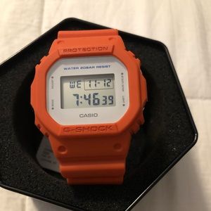 G Shock Orange Watch. Plastic Band